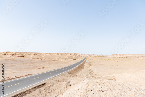 Tourist road in the Devil City in Hami  Xinjiang  China