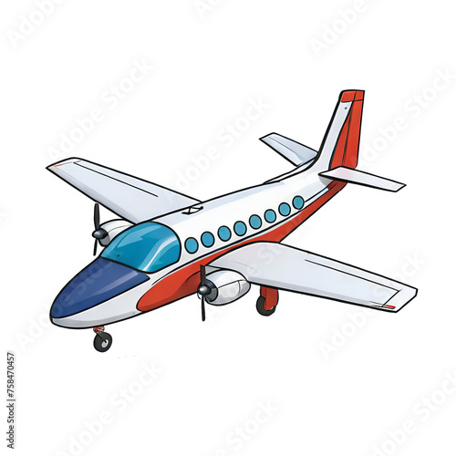 Airplane Hand Drawn Cartoon Style Illustration