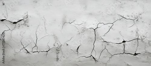 A black and white photo of a cracked wall resembling a natural landscape with snow and grass. It gives a sense of freezing liquid flowing down like an event in the wild