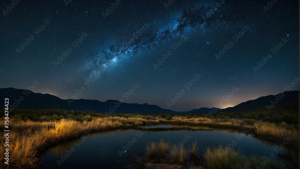 Starry Night Landscape: Earth Day Photo of Milky Way