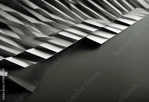 Abstract diagonal stripes black and gray gradient color dark background. Paper fold crease. You can use for cover brochure design poster advertising banner web leaflet flyer card presentation etc. 