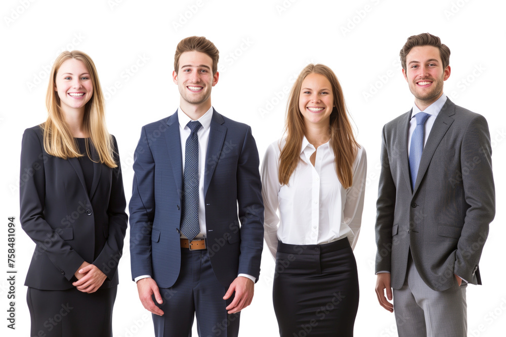 Young business crew smiling and confidence transparent background Young business crew smiling and confidence transparent background