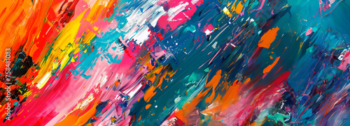 A vivid canvas of thick, expressive brushstrokes blending multiple colors energetically.