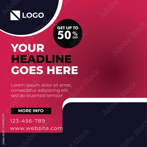 Get Up to 50% Off Banner Template