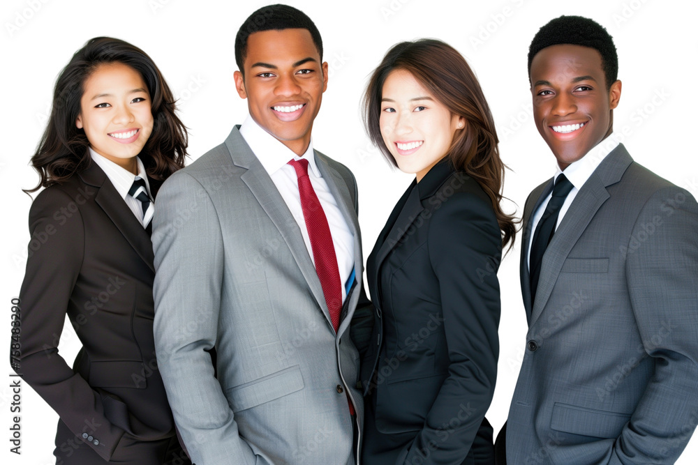 Young business crew smiling and confidence transparent background Young business crew smiling and confidence transparent background
