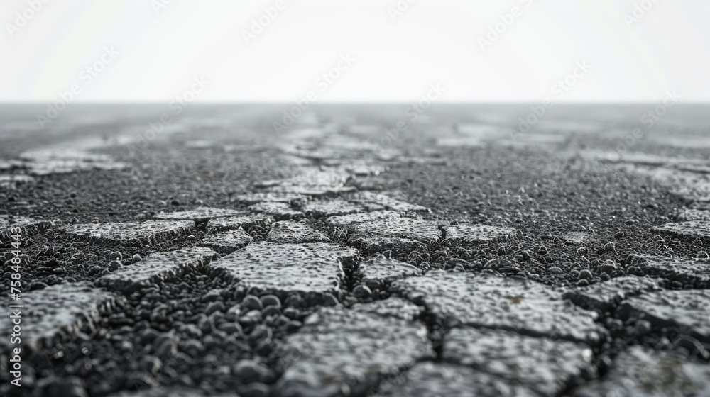 Cracked Asphalt Road in the Middle of a Desert Cracked Asphalt Road in the Middle of a Desert