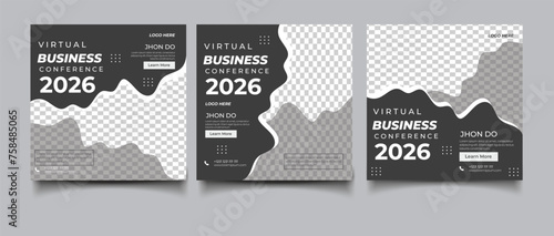 Virtual business social media post template