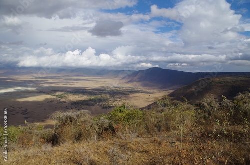 View of Ngorongoro National Park from the Crater Rim at the End of the Dry Season in October, Tanzania, Africa © PayForward Photos