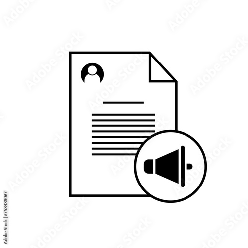 Manifesto Icon. Announcement, Statement Symbol. 