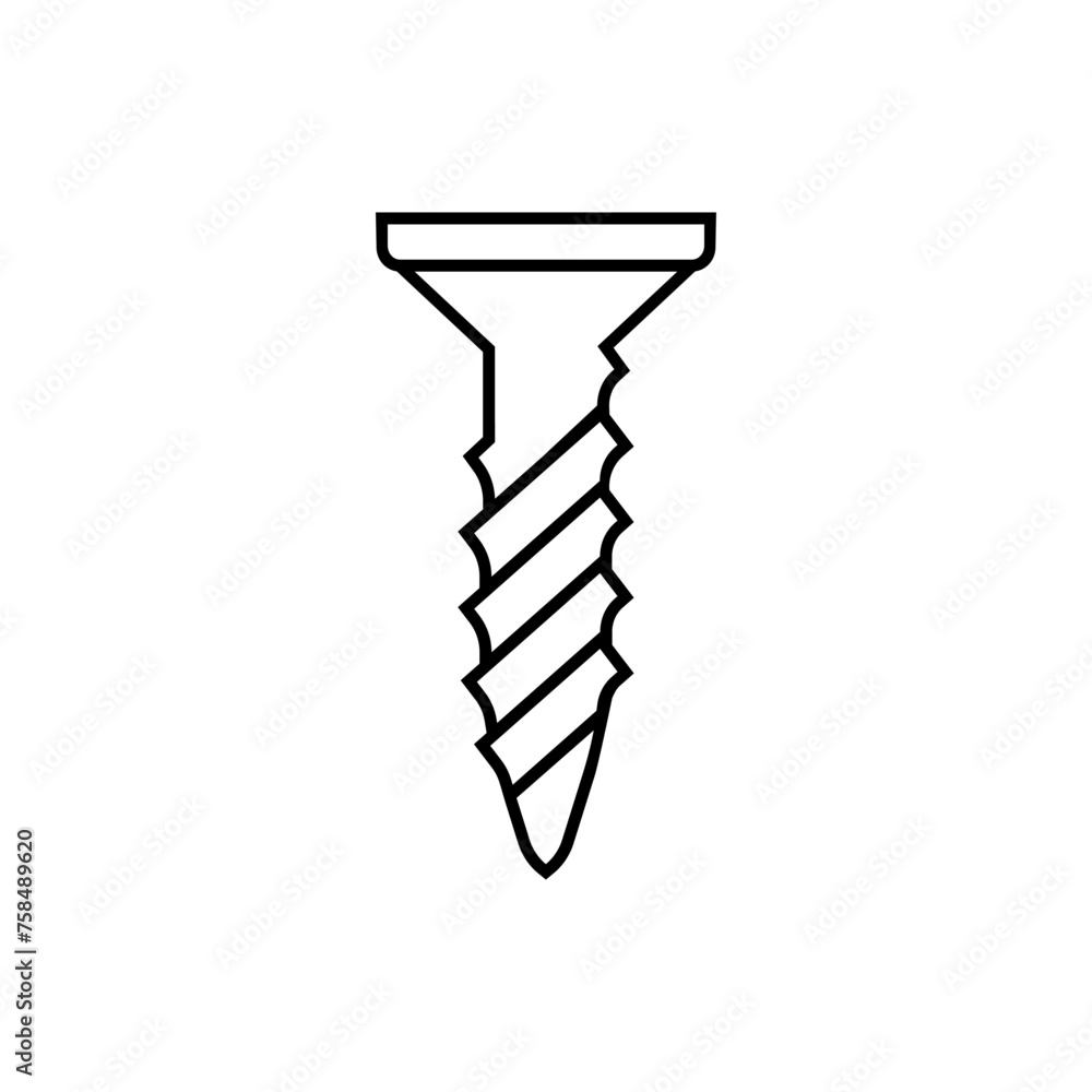 Screw Icon. Constructions Element Symbol - Vector. Screw Icon. Constructions Element Symbol - Vector.