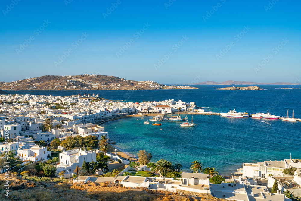 Mykonos town. at Mykonos island, Cyclades, Greece