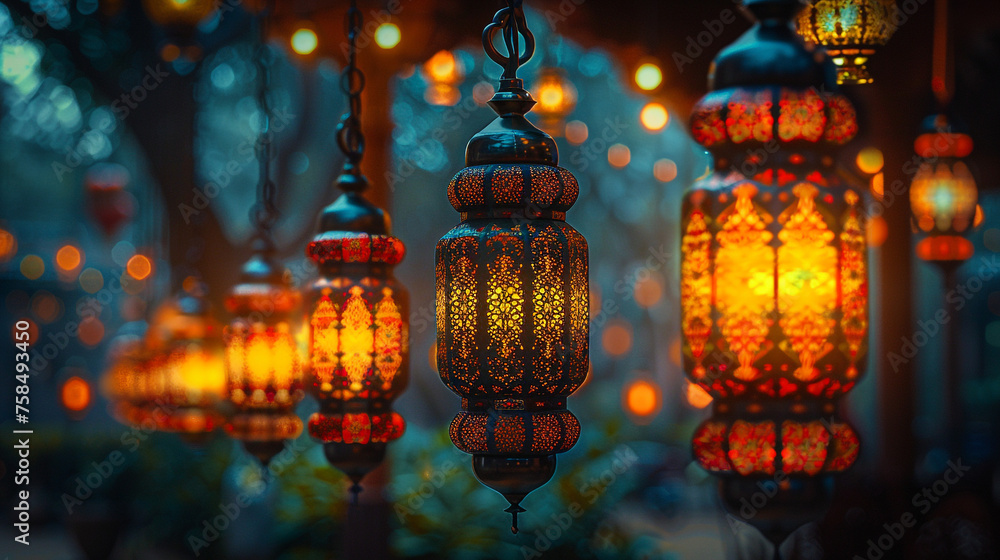 Ramadan lantern lamp landscape