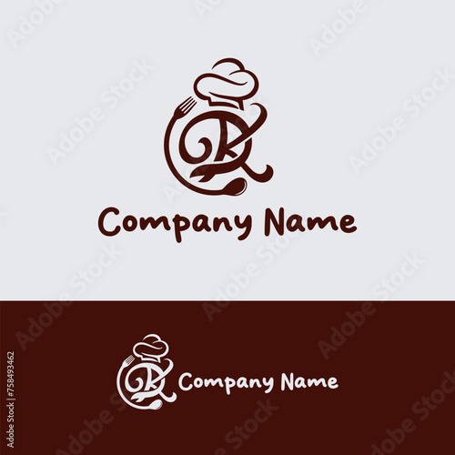 Letter DK Kitchen Logo, Initial D K Restaurant Logo Design