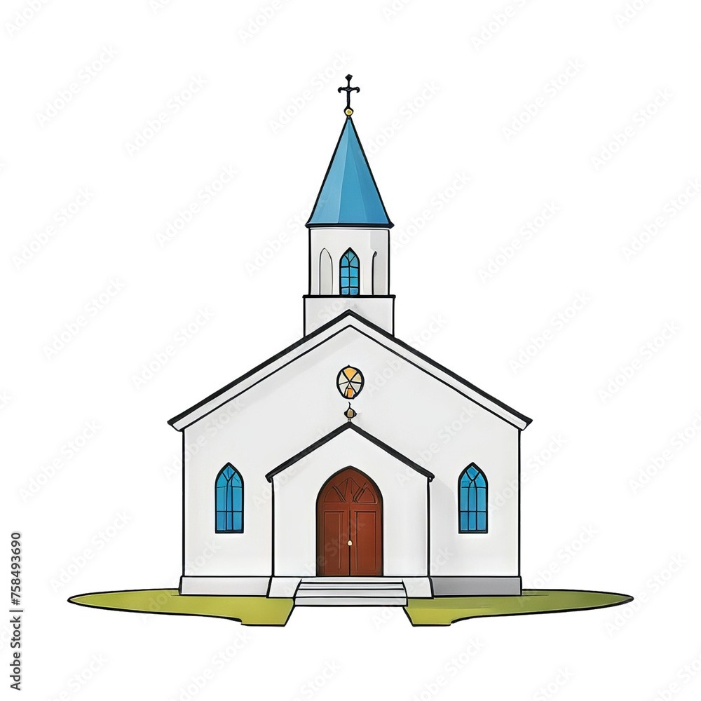 Chapel Hand Drawn Cartoon Style Illustration Chapel Hand Drawn Cartoon Style Illustration