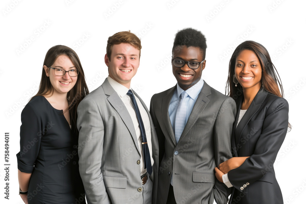 Young business crew smiling and confidence transparent background Young business crew smiling and confidence transparent background