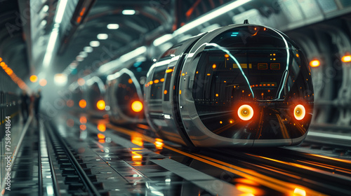 A futuristic urban transport system with sleek and efficient electric vehicles photography © Yasir