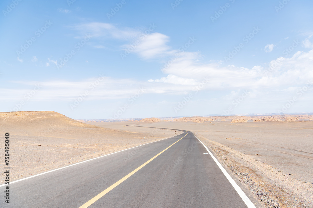 Tourist road in the Devil City in Hami, Xinjiang, China