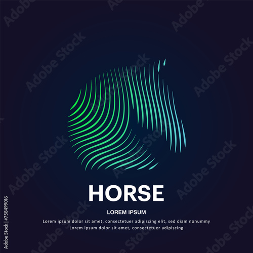 simple logo horse Illustration in a linear style. Abstract line art horse head Logotype concept icon. horse logo vector template suitable for organization, company, or community. EPS 10