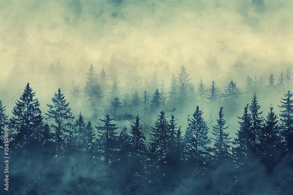 Misty landscape forest background. Nature morning landscape. Misty landscape forest background. Nature morning landscape.