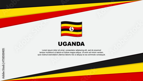 Uganda Flag Abstract Background Design Template. Uganda Independence Day Banner Cartoon Vector Illustration. Uganda Design