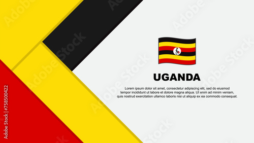 Uganda Flag Abstract Background Design Template. Uganda Independence Day Banner Cartoon Vector Illustration. Uganda Illustration