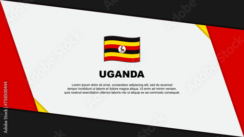 Uganda Flag Abstract Background Design Template. Uganda Independence Day Banner Cartoon Vector Illustration. Uganda Independence Day