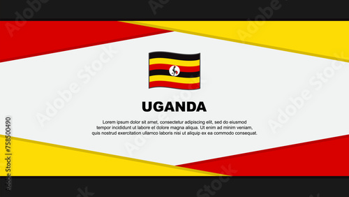 Uganda Flag Abstract Background Design Template. Uganda Independence Day Banner Cartoon Vector Illustration. Uganda Vector