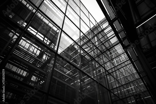 Architectural LInes Building In Black And White