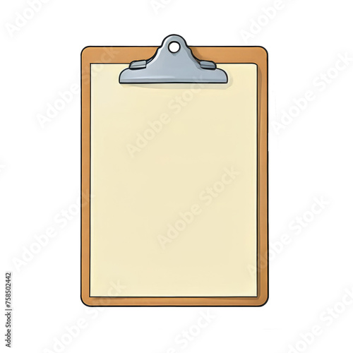 Clipboard Hand Drawn Cartoon Style Illustration