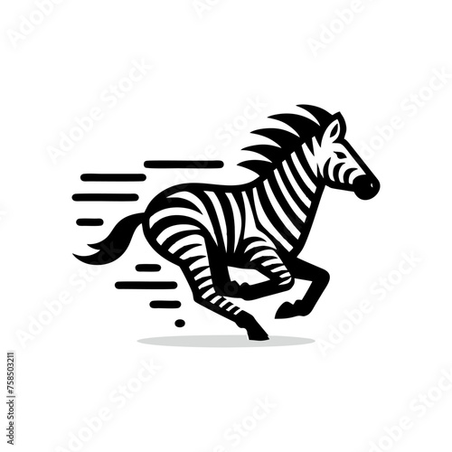 Zebra logo black and white illustration. Zebra logo vector