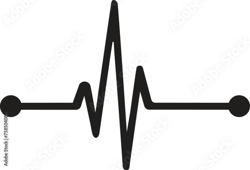 Stethoscope and a silhouette of the heart and ECG. vector Illustration
