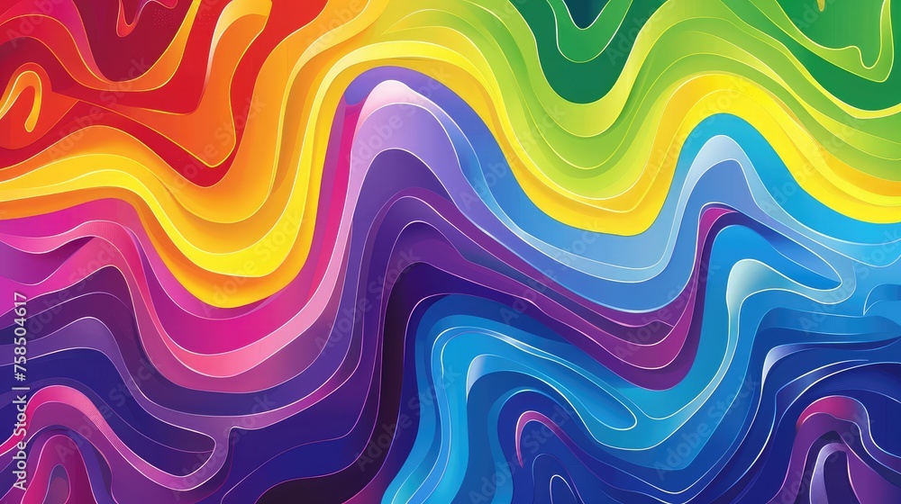 Obraz premium Vibrant groovy cartoon gradient, dynamic and colorful design gradient, retro-inspired illustration, a modern nostalgic charm.