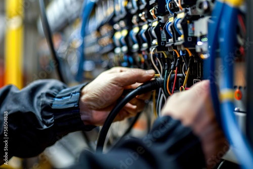 Close up of mechanic or technician troubleshooting the electrical system © sogap