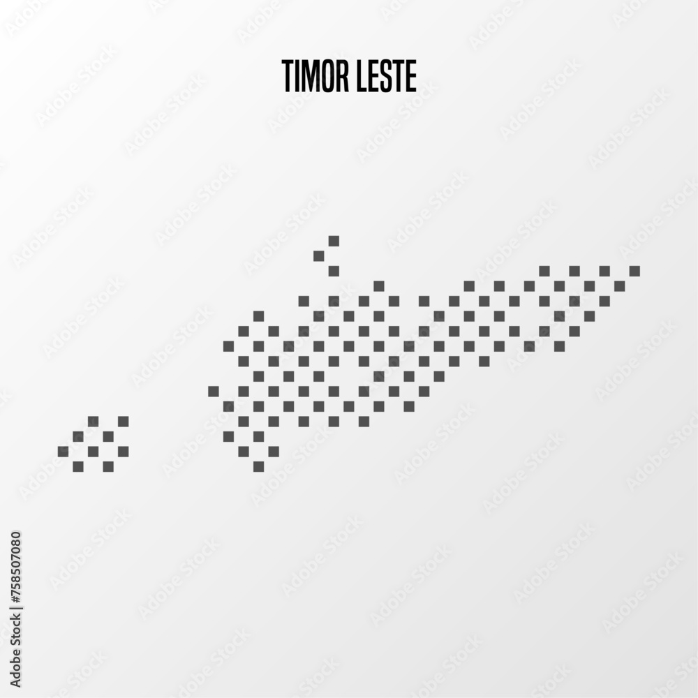 Timor Leste country map made from abstract halftone dot pattern