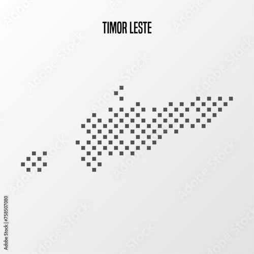 Timor Leste country map made from abstract halftone dot pattern