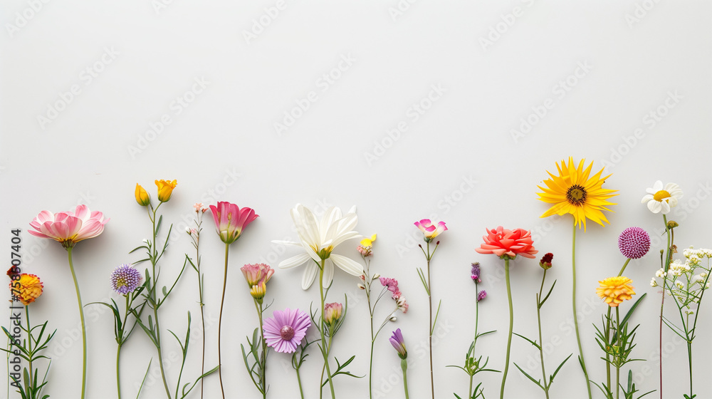 Obraz premium wildflowers on a white background