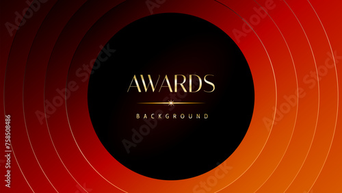 Red orange and golden awards graphics background. Elegant orange premium template design. Wedding invitation card. Engagement ceremony invite. Luxury premium corporate abstract design template.