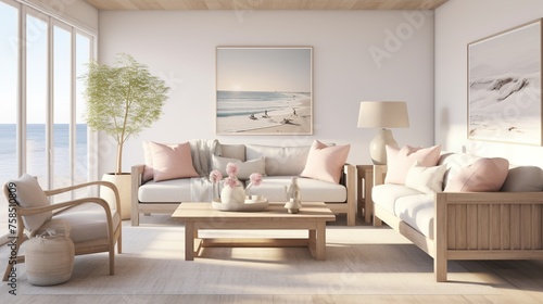 Interior composition of modern urban living room with sophiticated palettern 