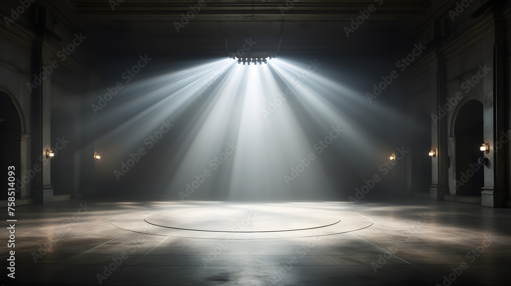 empty stage with a spotlight