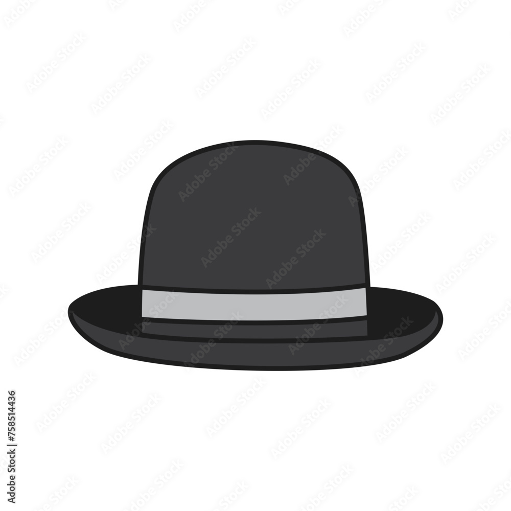 hat accessory icon over white background, flat detail style, vector illustration hat accessory icon over white background, flat detail style, vector illustration