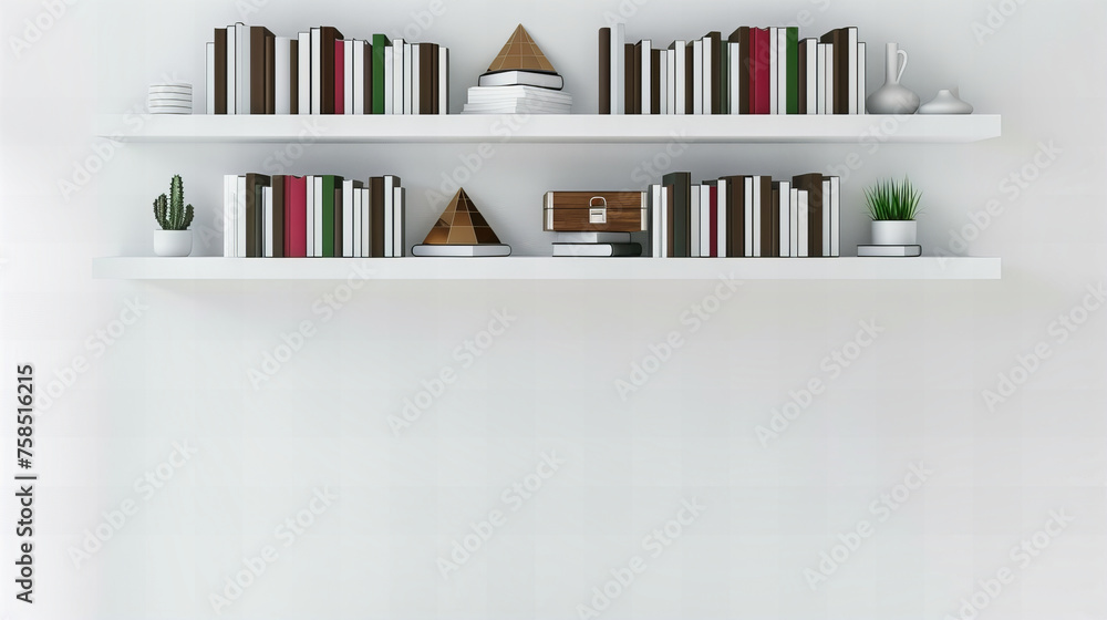 Modern Home Library with White Bookshelves Full of Books, Offering a Bright and Inviting Reading Space Modern Home Library with White Bookshelves Full of Books, Offering a Bright and Inviting Reading Space