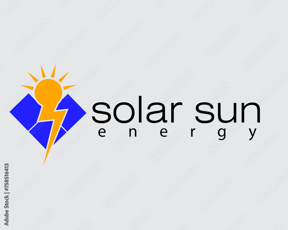 creative sun and solar panel logo design template creative sun and solar panel logo design template