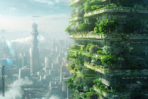A vertical farm in a future metropolis © AI Farm