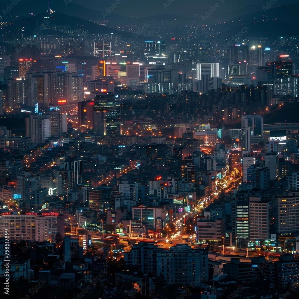 Fototapeta premium city skyline at night
