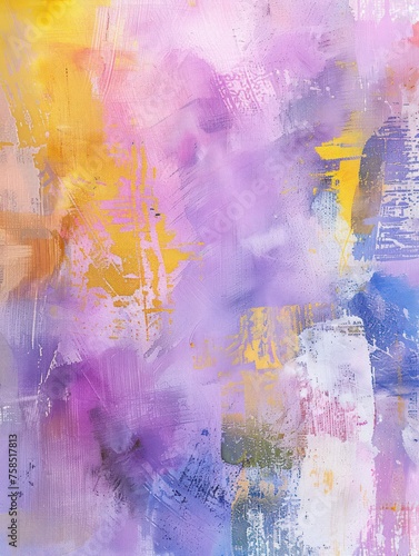 abstract watercolor painting with purple, orange, and blue color for wall art