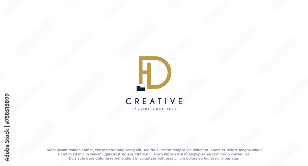 Initial letter HD, DH luxury logo design vector inspiration. Stock ...