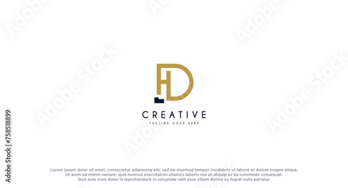 Initial letter HD, DH luxury logo design vector inspiration.