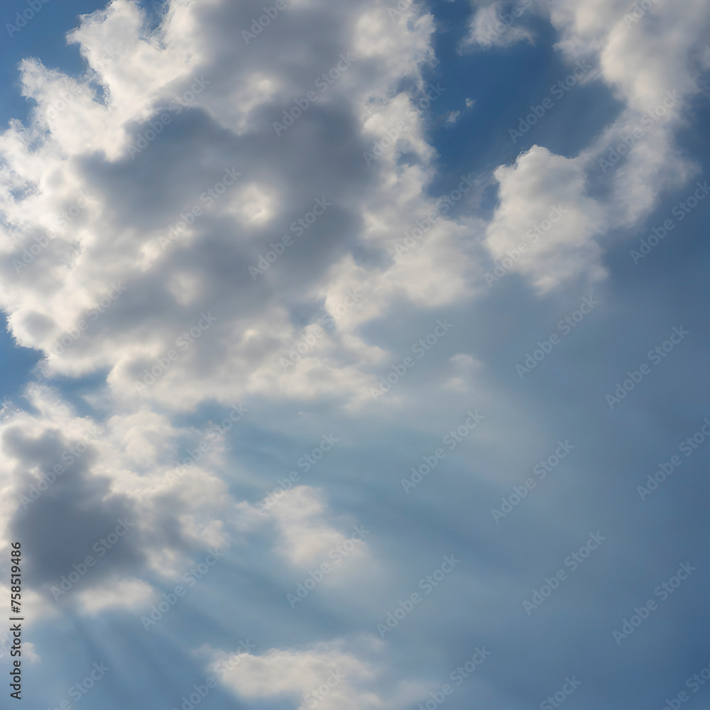 Blue sky and sunlight background.