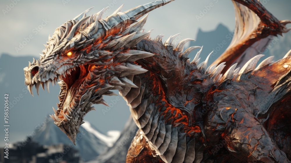 Golden Dragon in Eastern Waters: A majestic creature, embodying power and tradition, poised on a rocky outcrop amidst swirling waves, symbolizing China's rich culture and folklore Golden Dragon in Eastern Waters: A majestic creature, embodying power and tradition, poised on a rocky outcrop amidst swirling waves, symbolizing China's rich culture and folklore