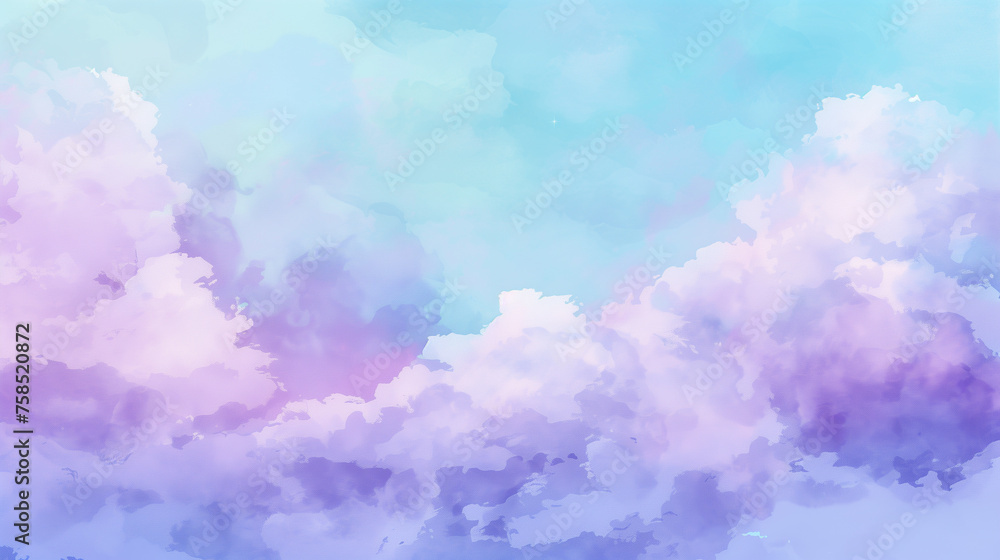 A painting of a sky with clouds in a pastel color A painting of a sky with clouds in a pastel color